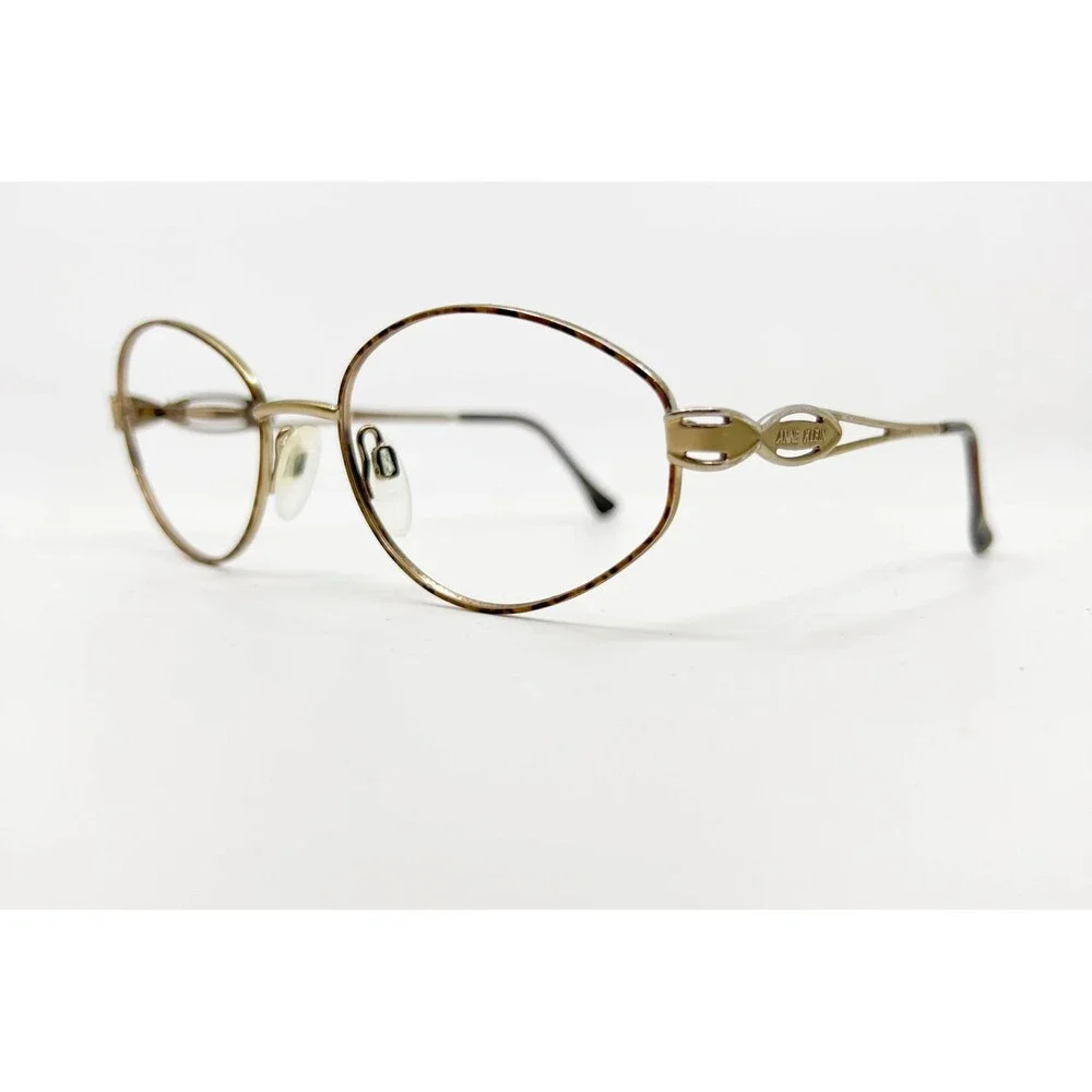 Anne Klein Eyeglasses Frames Womens Gold Tortoise Oval K1028 53-17-130 Italy